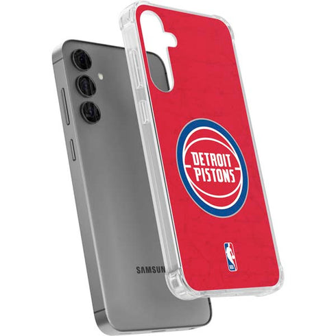NBA Detroit Pistons Distressed Galaxy S24 Plus Clear Case